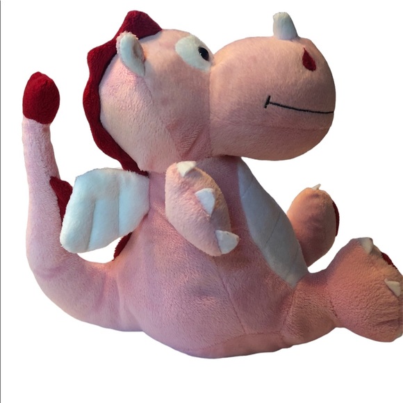 Pink Dragon Plush Red Hearts Stuffed Animal 12” Animal Adventure Valentines 2011 - Picture 8 of 9